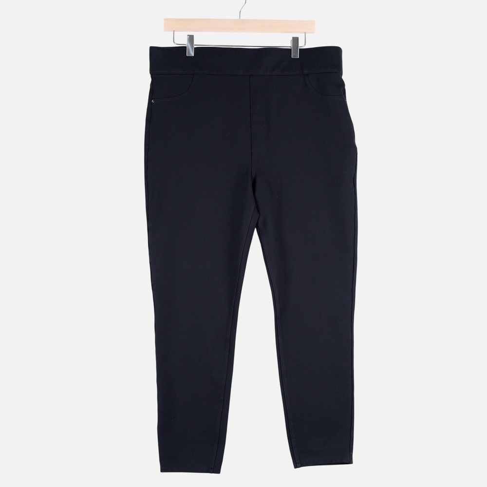 Spanx The Perfect Pant Slim Skinny Black Ponte Pull On Shaping Trousers 2X